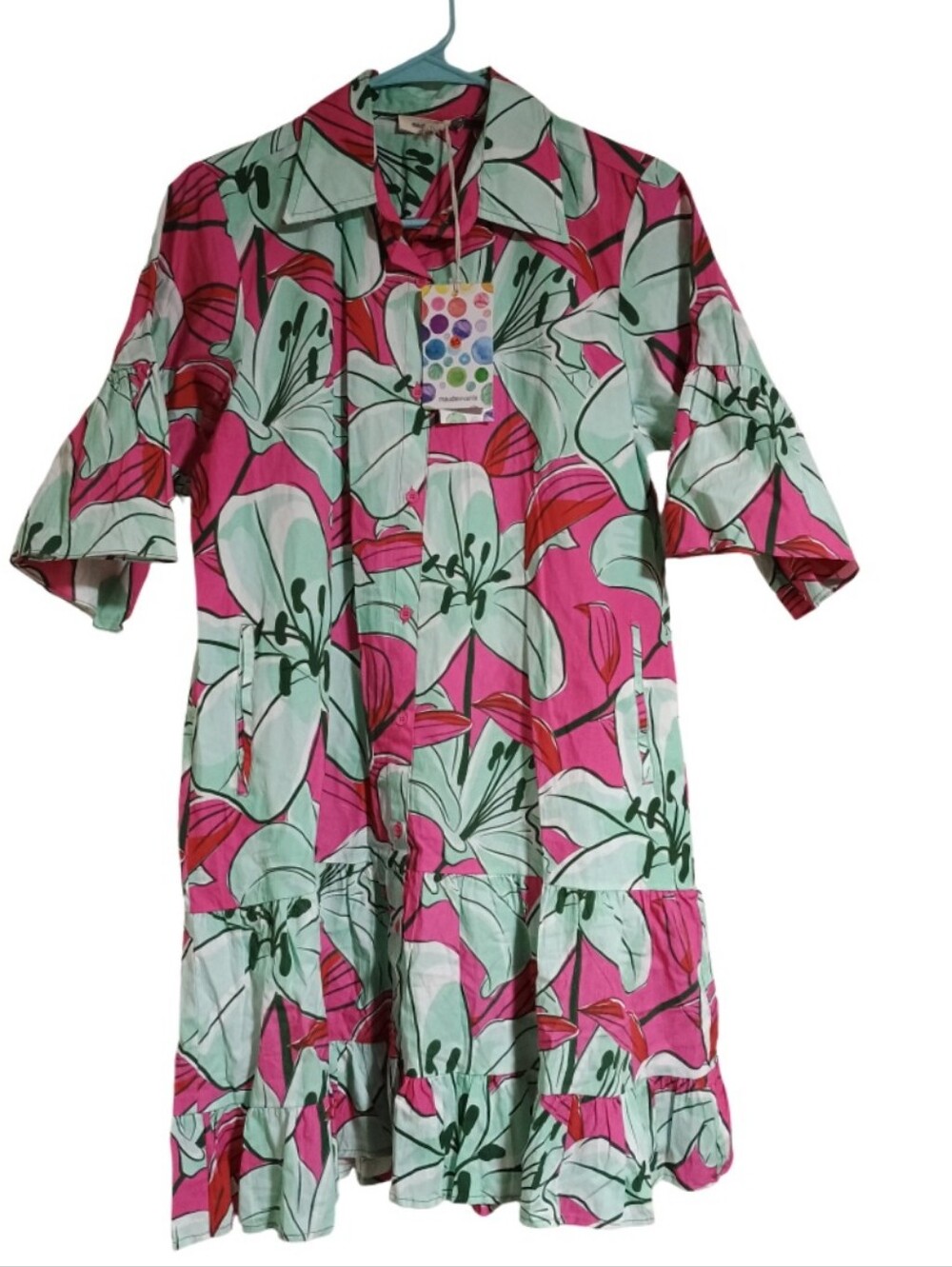 NWT ZARA Maude Vivante Floral Lily Bloom Dress Size M